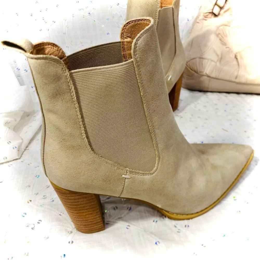 Mi.iM Esemee Boots - Block Heel Pointed Toe Slip-On SZ 10 - Picture 2 of 9